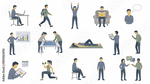 Faceless Human Activities – Universal Flat Vector Pack