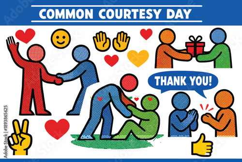 Common Courtesy Day Kindness Respect Polite Behavior Design