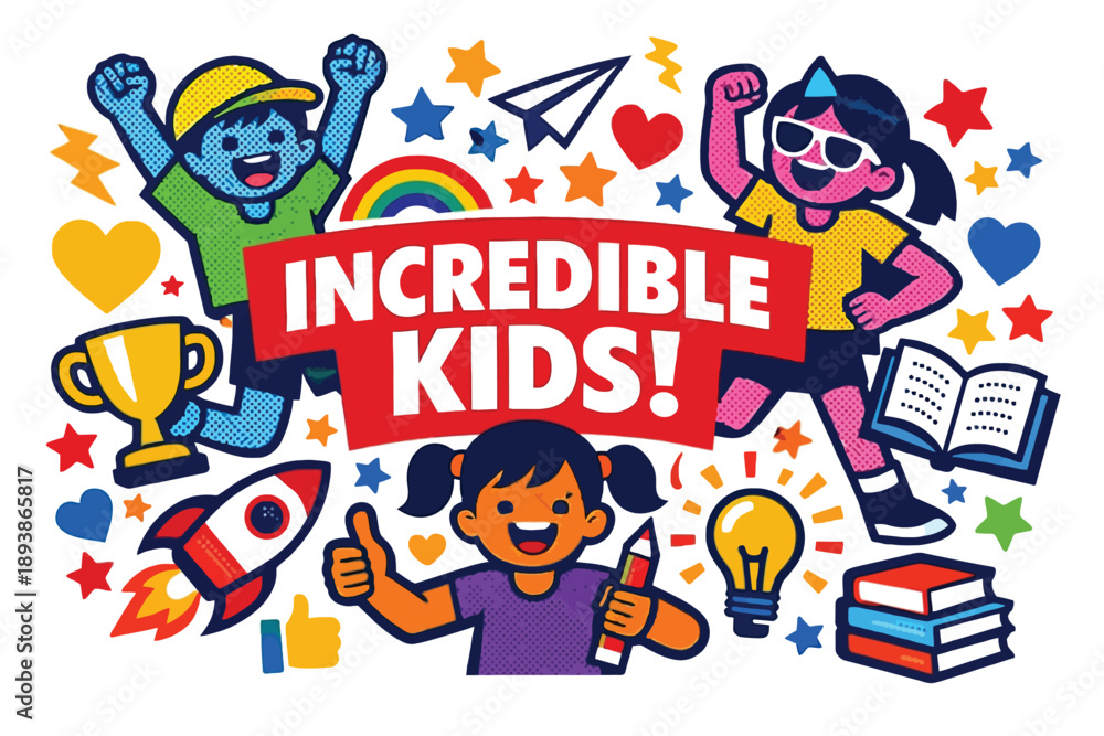 Fototapeta premium Absolutely Incredible Kid Day Children Celebration Inspiration Design