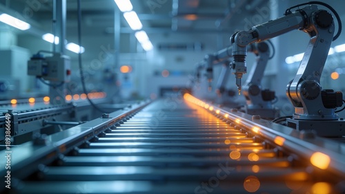 Wallpaper Mural Robotic arms on conveyor line in factory Torontodigital.ca