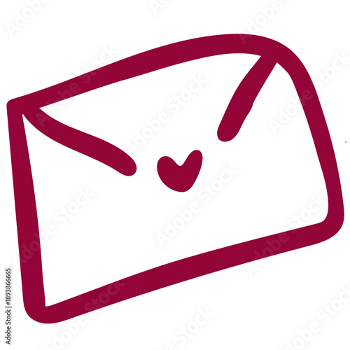 ハートのシールがついた封筒 / Envelope with a heart seal (Love letter).