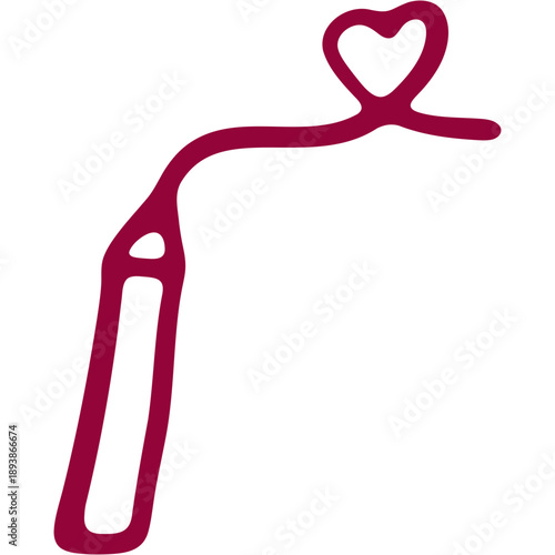 ペンで描いたハートのライン / Heart line drawn with a pencil or pen.
