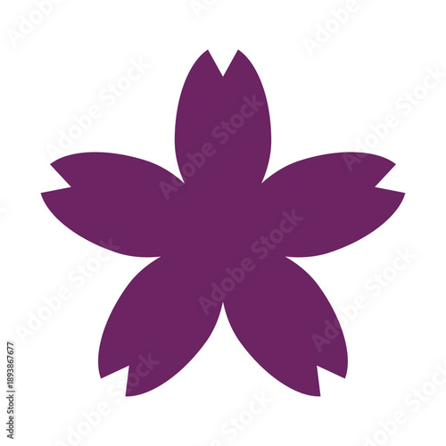 シンプルな桜アイコン 単体 単品 ロゴ シンボル ピクト アイコン 透過 透明