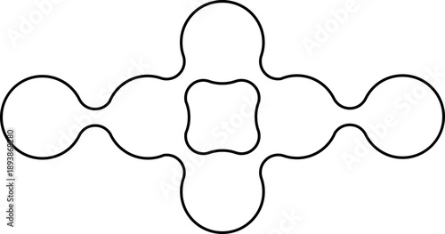Cluster of outlined circles grouped closely to form a square geometric pattern.