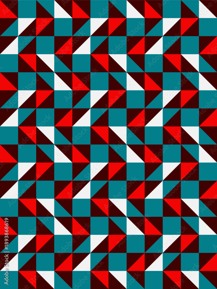 Fotografie Geometric precision aesthetic, color block tessellation modern seamless vector patterns