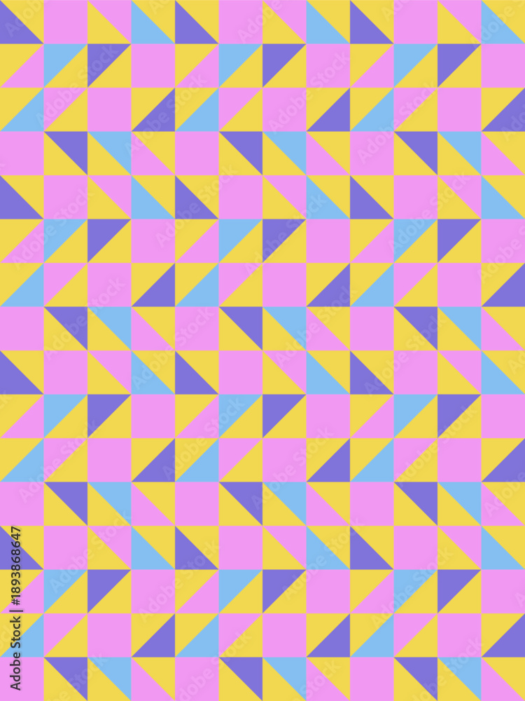 Fotografie Geometric precision aesthetic, color block tessellation modern seamless vector patterns