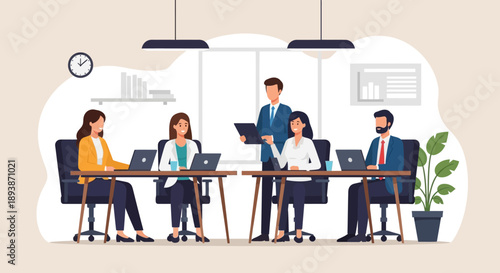 Business Professionals in Meeting Room Discussion.