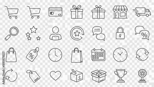 Ecommerce and business icons set.