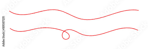 Red thread vector. Red thread looped in a swirl line, symbolizing vector. Line of red yarn, long red thread icon isolated on a white background. eps 10