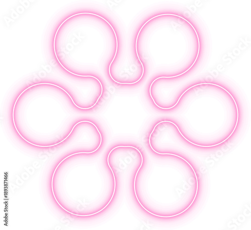 Two gradient neon circles arranged vertically in a simple linear modular structure.