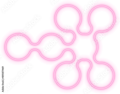 Small pair of gradient neon circles arranged with a slight offset creating visual displacement.