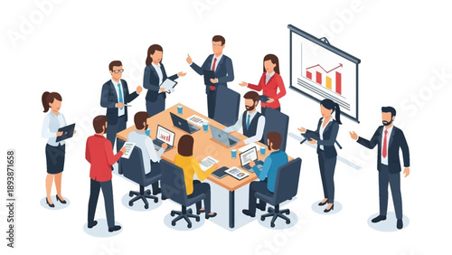 Business Professionals in Meeting Room Discussion.