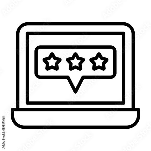 Laptop Review Simple Vector Icon Collection 