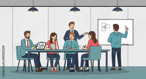 Group of Business Professionals in Meeting.