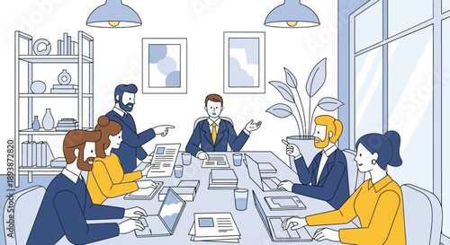 Group of Business Professionals in Meeting.