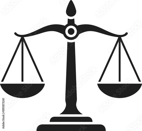 Black silhouette of a balance scale