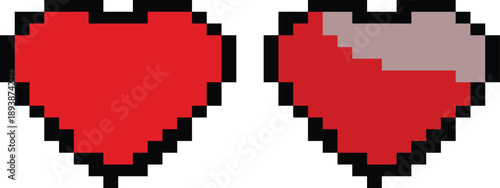 Heart Icons Set Showing Love, Breakup and Health Emotions. Trust, passion, valentine, honesty, culture, and commitment symbol icon for web and app template design.