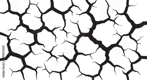 Cracked earth pattern with black lines on white background