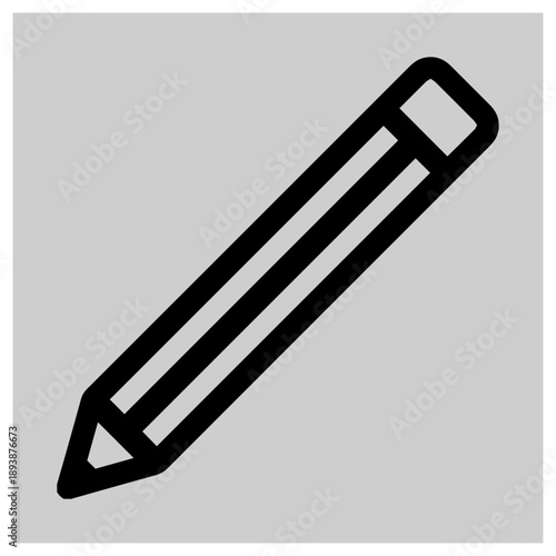 Pencil with eraser isolated on white background, Vector