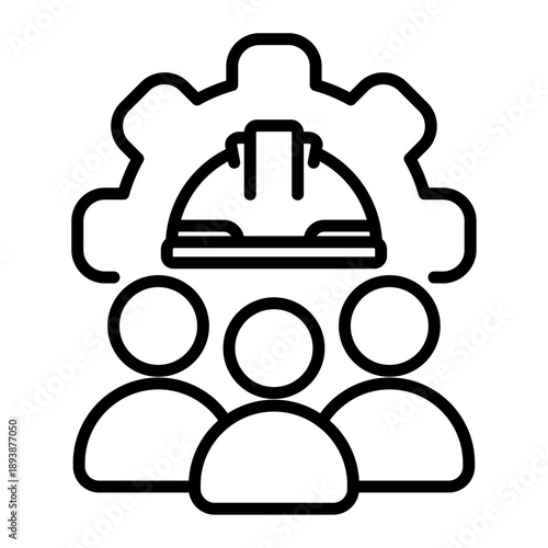 Construction Team Simple Vector Icon Collection 