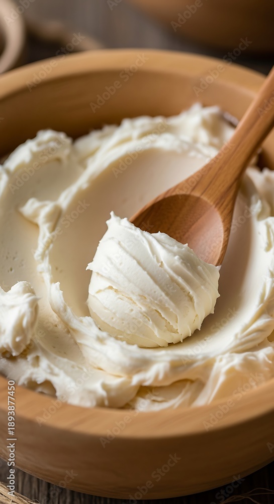 custom made wallpaper toronto digitalCream Cheese Delight - A Wooden Bowl of Smooth, Creamy Goodness.