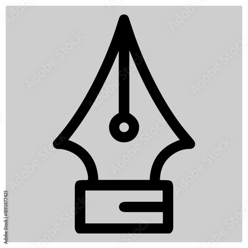 Fountain pen nib isolated on white background, Vector