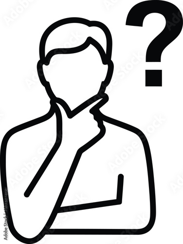 A man with a question mark thinking face