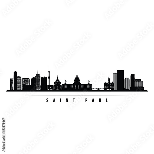 Photos Saint paul skyline silhouette against a plain white background