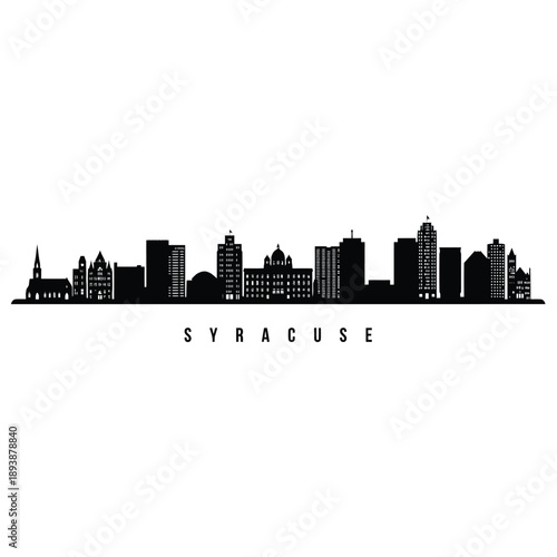 Fotografi Syracuse skyline silhouette against a plain white background