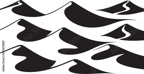 Abstract black and white wave pattern design element
