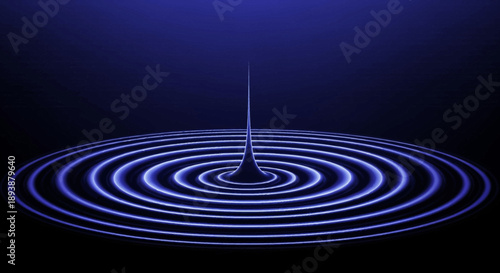 Ripple Effect: Visualizing the ripple effect caused by a drop in an ocean, depicting the intricate patterns and expanding circles emanating outwards.