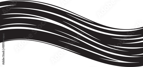 Black and white abstract wavy lines on clean background