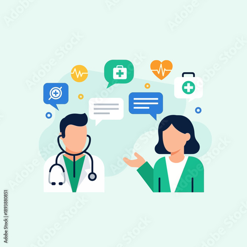 Doctor and patient in consultation.