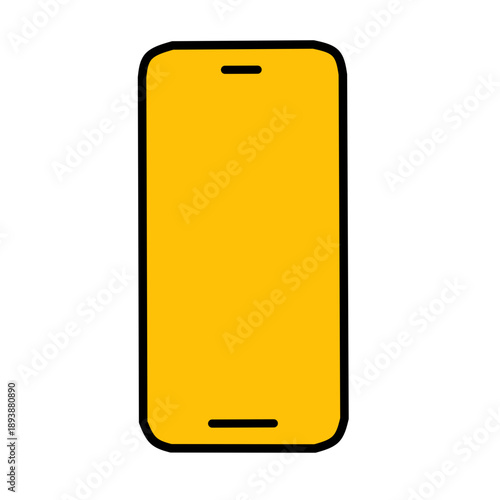 Yellow Smartphone Screen Mockup for Creative Mobile App Display