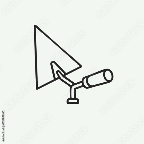 Masonry Trowel Line Icon. Construction Tool Outline Vector Symbol for Building, Plastering, and Cement Work