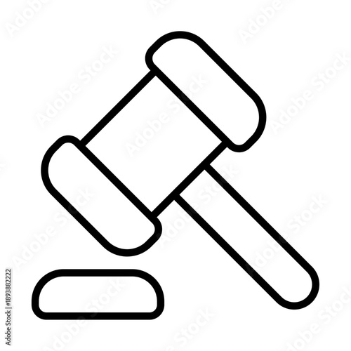 Gavel Simple Vector Icon Collection 