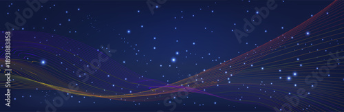 Abstract Music background. Big Data Particle Flow Visualisation. Science infographic futuristic illustration. Sound wave. Sound visualization. Abstract Segwit. Connection technologies. communication