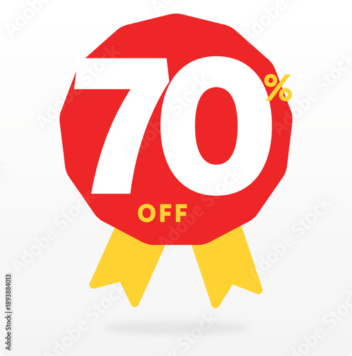 70% sale, special, shop, store, advertisement, market, prize, highlight, off, banner, promo, value. Company, offer, set, icon, vector, advertising, retail, annual