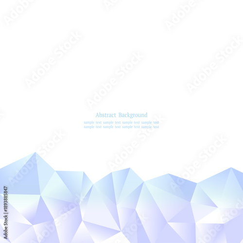 ブルーのポリゴンクリスタル背景 下部配置 正方形レイアウト