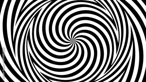 4k seamless looping spiral, rhythmic sharp blades patternoptical illusion background set. Black and white striped pattern. Geometric tunnel hypnotic psychedelic BG.