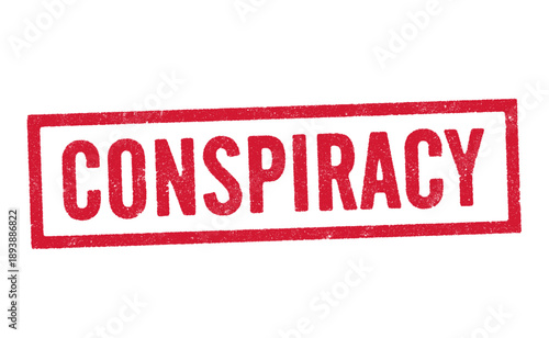 Vector illustration of the word Conspiracy in red ink stamp