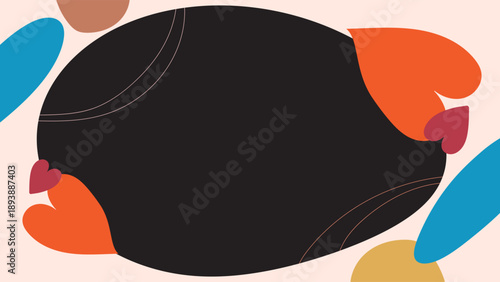 Modern Romantic Template Pastel Colorful Background. Abstract Heart Hand Drawn Organic Shapes and Copy Space Area Design Vector. Suitable for Digital Marketing, Branding, Photo Collage Design