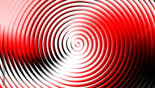 Red ripple glass texture abstract gradient background with optical circle wave pattern. Overlay illustration on transparent background