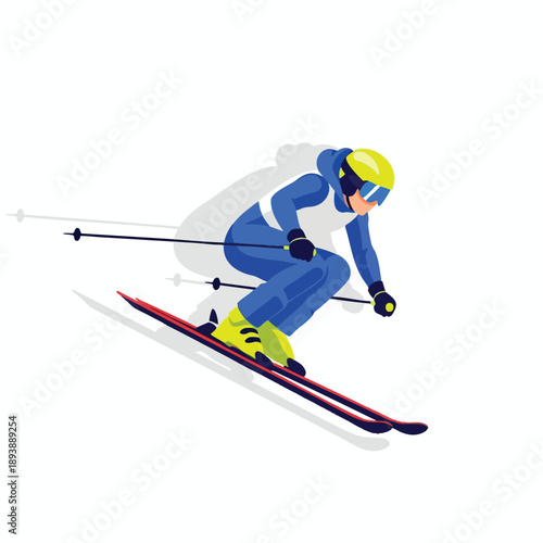 Skiing Athlete in Action