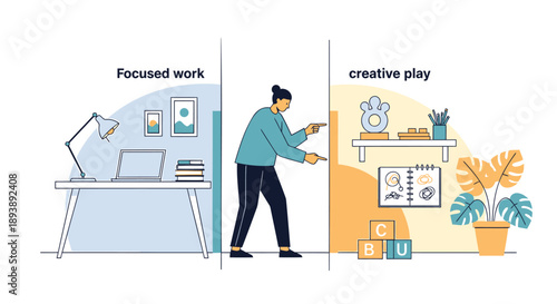 Vector illustration of work-life balance concept