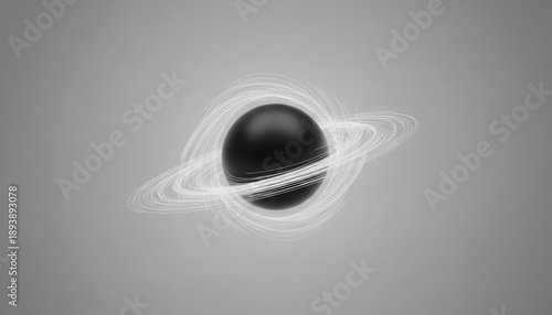 Celestial Enigma: Captivating visualization of a celestial black hole, featuring radiant, glowing energy rings against a tranquil, subtle background, inviting exploration into the wonders of space.