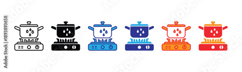 Vector illustration icon colorful icons of various kitchen appliances