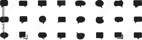 Speech Bubble icon set. Black speech bubble collection. Set of speech bubble. Speech bubble comic.  Cloud speech bubbles set..