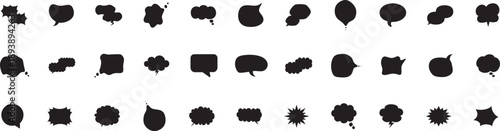 Speech Bubble icon set. Black speech bubble collection. Set of speech bubble. Speech bubble comic.  Cloud speech bubbles set..