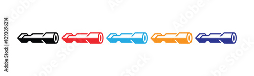 Vector illustration icon colorful electrical wire connectors in various colors